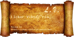 Licker Viktória névjegykártya